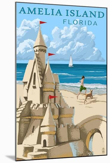 Amelia Island, Florida - Sandcastle-Lantern Press-Mounted Art Print