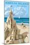 Amelia Island, Florida - Sandcastle-Lantern Press-Mounted Art Print