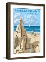 Amelia Island, Florida - Sandcastle-Lantern Press-Framed Art Print