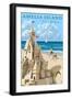 Amelia Island, Florida - Sandcastle-Lantern Press-Framed Art Print