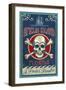 Amelia Island, Florida - Skull and Crossbones-Lantern Press-Framed Art Print