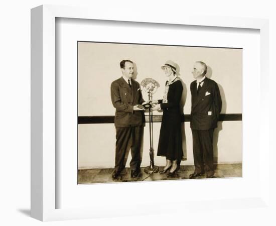 Amelia Mary Earhart Gets An Award-null-Framed Art Print