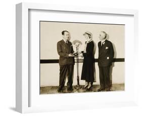 Amelia Mary Earhart Gets An Award-null-Framed Art Print