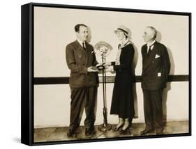 Amelia Mary Earhart Gets An Award-null-Framed Stretched Canvas