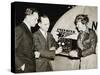 Amelia Mary Earhart With A Radio-null-Stretched Canvas