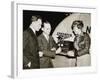 Amelia Mary Earhart With A Radio-null-Framed Art Print