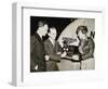 Amelia Mary Earhart With A Radio-null-Framed Art Print