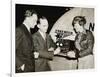 Amelia Mary Earhart With A Radio-null-Framed Art Print