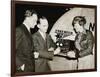 Amelia Mary Earhart With A Radio-null-Framed Art Print