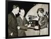 Amelia Mary Earhart With A Radio-null-Framed Art Print