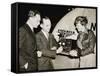 Amelia Mary Earhart With A Radio-null-Framed Stretched Canvas