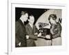 Amelia Mary Earhart With A Radio-null-Framed Art Print