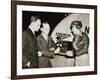 Amelia Mary Earhart With A Radio-null-Framed Art Print