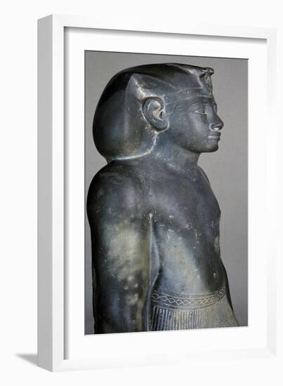 Amenhotep II, Schist Statue, Reign of Amenhotep II, from Courtyard of Cachette, Temple of Amun-null-Framed Giclee Print