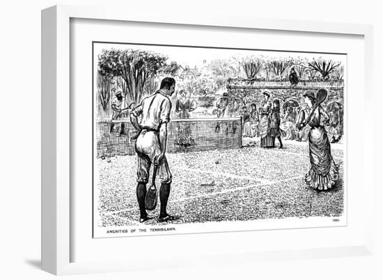 Amenities of the Tennis Lawn, 1883-George Du Maurier-Framed Giclee Print