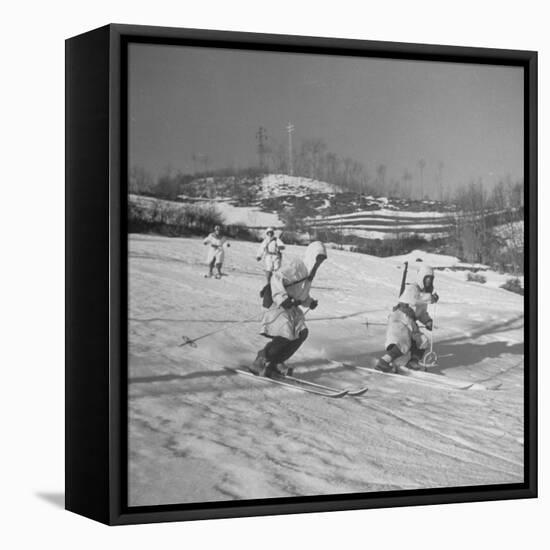 Amer. 10th Mountain Div. Army Ski Patrol, on the Itallian Front in the Appennine Mountains-Margaret Bourke-White-Framed Stretched Canvas
