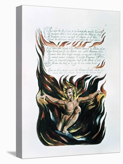 America a Prophecy, "Thus Wept the Angel Voice," the Emergence of Orc (The Embodiment of Energy)-William Blake-Stretched Canvas