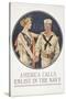 "America Calls, Enlist in the Navy" Poster, 1917-Joseph Christian Leyendecker-Stretched Canvas