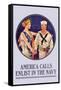 America Calls, Enlist in the Navy-null-Framed Stretched Canvas