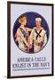 America Calls, Enlist in the Navy-null-Framed Art Print