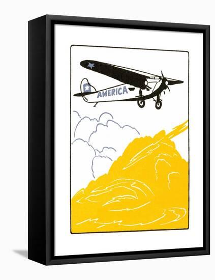 America High-Wing Airplane-Found Image Press-Framed Stretched Canvas