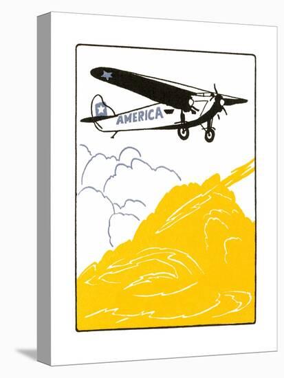 America High-Wing Airplane-Found Image Press-Stretched Canvas