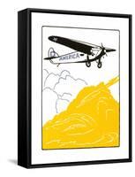 America High-Wing Airplane-Found Image Press-Framed Stretched Canvas