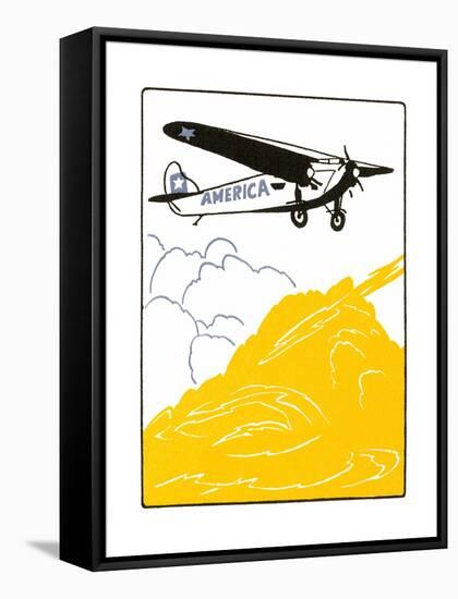 America High-Wing Airplane-Found Image Press-Framed Stretched Canvas