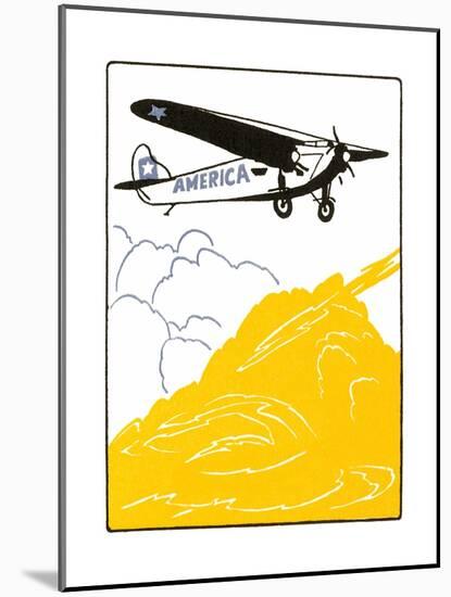 America High-Wing Airplane-Found Image Press-Mounted Giclee Print