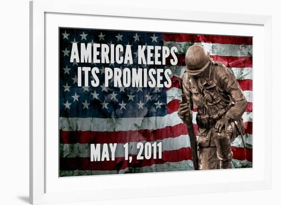 America Keeps Its Promises Military Poster-null-Framed Photo