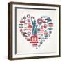 America Love - Heart-Marish-Framed Art Print