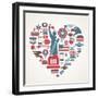 America Love - Heart-Marish-Framed Art Print