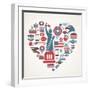 America Love - Heart-Marish-Framed Art Print