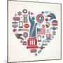 America Love - Heart-Marish-Mounted Art Print