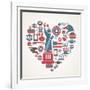 America Love - Heart-Marish-Framed Art Print