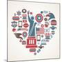 America Love - Heart-Marish-Mounted Art Print