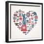 America Love - Heart-Marish-Framed Premium Giclee Print