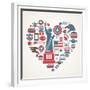 America Love - Heart-Marish-Framed Premium Giclee Print