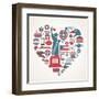 America Love - Heart-Marish-Framed Art Print