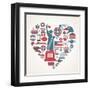 America Love - Heart-Marish-Framed Art Print