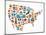 America Map With Many Icons-Marish-Mounted Art Print