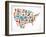 America Map With Many Icons-Marish-Framed Art Print