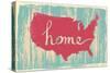 America Nostalgic Rustic Vintage State Vector Sign-one line man-Stretched Canvas
