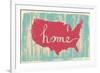 America Nostalgic Rustic Vintage State Vector Sign-one line man-Framed Art Print