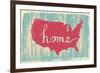 America Nostalgic Rustic Vintage State Vector Sign-one line man-Framed Art Print