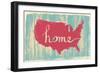 America Nostalgic Rustic Vintage State Vector Sign-one line man-Framed Art Print