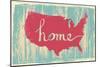 America Nostalgic Rustic Vintage State Vector Sign-one line man-Mounted Art Print