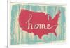 America Nostalgic Rustic Vintage State Vector Sign-one line man-Framed Art Print