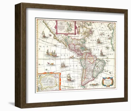 America noviter delineata 1631-Hondio-Framed Art Print