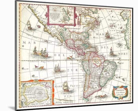 America noviter delineata 1631-Hondio-Mounted Art Print